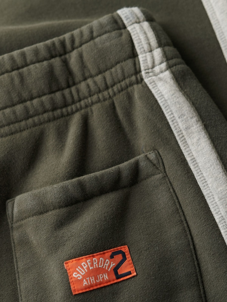 Superdry Dark Green/Athletic Grey Marl Essential Logo Straight Joggers - Image 7 of 7