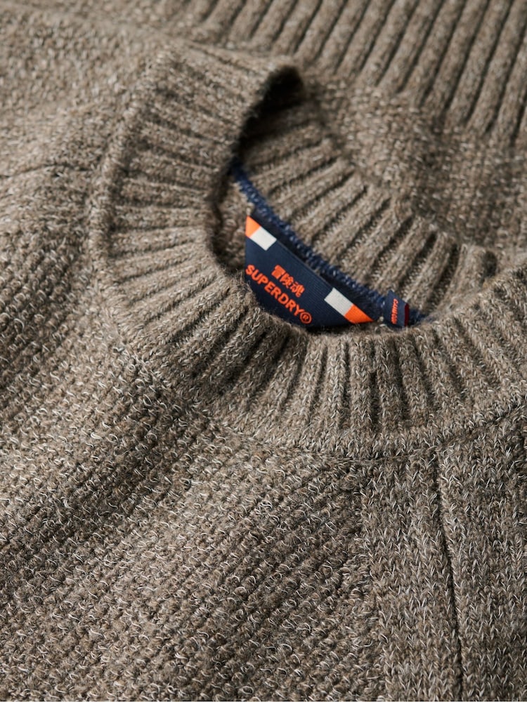 Superdry Walnut Brown Chunky Raglan Jumper - Image 5 of 5