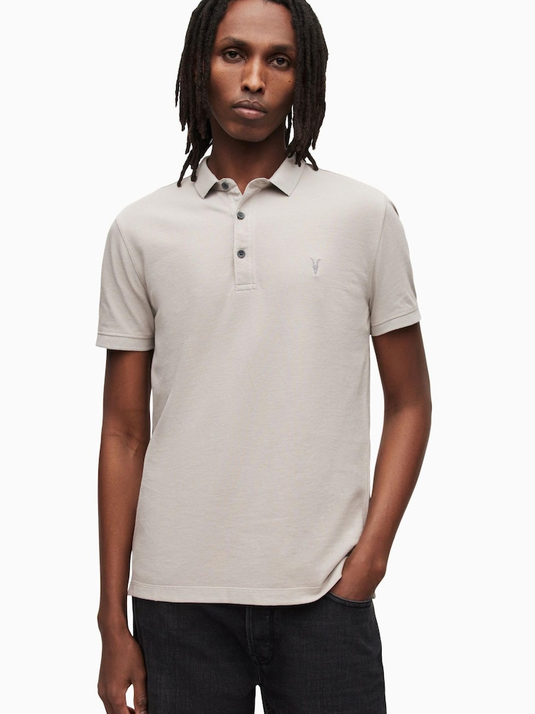 AllSaints Natural Reform Short Sleeve Polo Shirt - Image 1 of 6