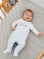 JoJo Maman Bébé Blue 2-Piece Peter Rabbit Baby Dungaree Set - Image 1 of 7