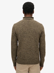 Superdry Deep Khaki Marl 90s Roll Neck Jumper - Image 2 of 4