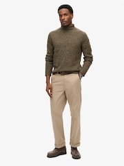 Superdry Deep Khaki Marl 90s Roll Neck Jumper - Image 3 of 4
