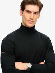 Superdry Black Merino Roll Neck Slim Fit Jumper - Image 3 of 3