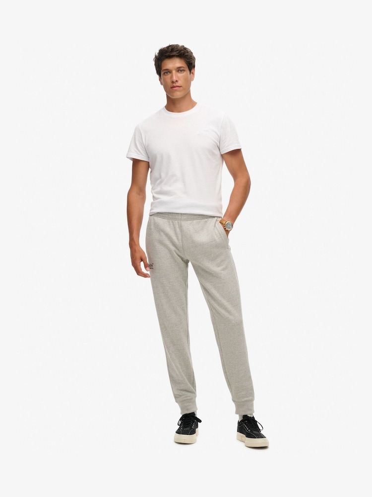 Superdry Light Grey Marl Essential Logo Joggers - Image 1 of 5