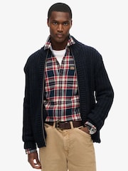 Superdry Čvrsta pletenina Zip skozi pletena jopa - Slika 1 iz 7