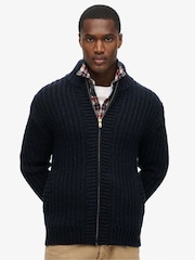 Superdry Čvrsta pletenina Zip skozi pletena jopa - Slika 2 iz 7