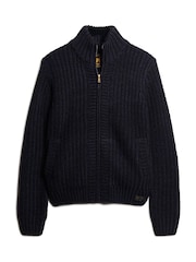 Superdry Čvrsta pletenina Zip skozi pletena jopa - Slika 5 iz 7