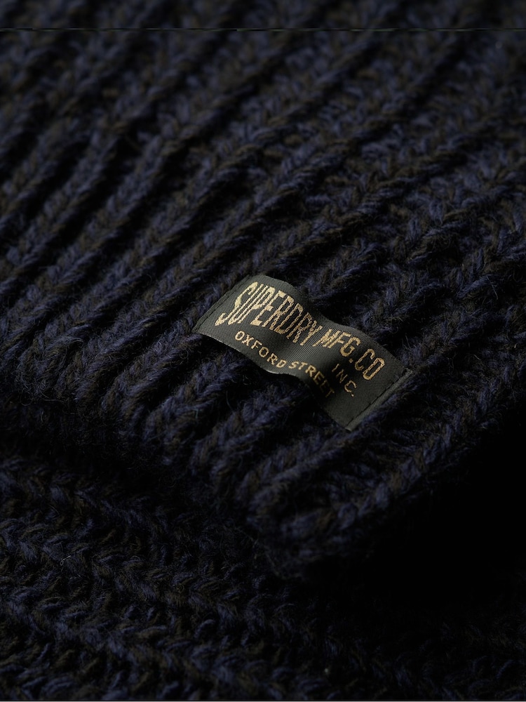Superdry Čvrsta pletenina Zip skozi pletena jopa - Slika 7 iz 7