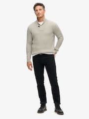 Superdry Grey Marl Merchant Shawl Neck Jumper - Image 2 of 5