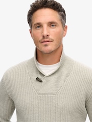 Superdry Grey Marl Merchant Shawl Neck Jumper - Image 3 of 5
