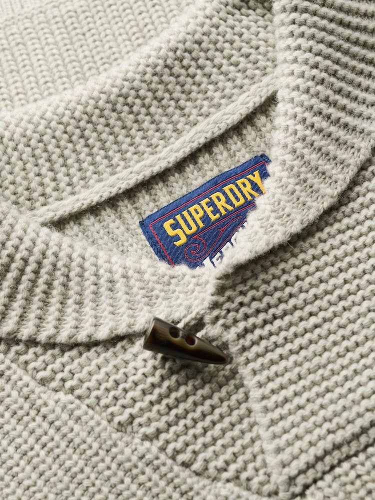 Superdry Grey Marl Merchant Shawl Neck Jumper - Image 5 of 5