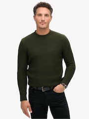 Superdry Olive Merchant Textured Crew Jumper - Image 1 of 6