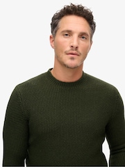 Superdry Olive Merchant Textured Crew Jumper - Image 3 of 6
