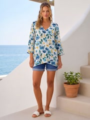 Túnica cruzada con bajo estampado Roman Floral - Imagen 2 de 4