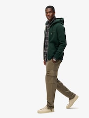 Superdry Washed Morel Brown Contrast Stitch 100% Cotton Cargo Joggers - Image 2 of 6