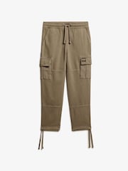 Superdry Washed Morel Brown Contrast Stitch 100% Cotton Cargo Joggers - Image 5 of 6
