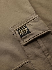 Superdry Washed Morel Brown Contrast Stitch 100% Cotton Cargo Joggers - Image 6 of 6