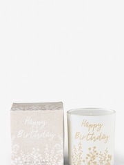 Natural Happy Birthday Floral Candle - Image 2 of 2