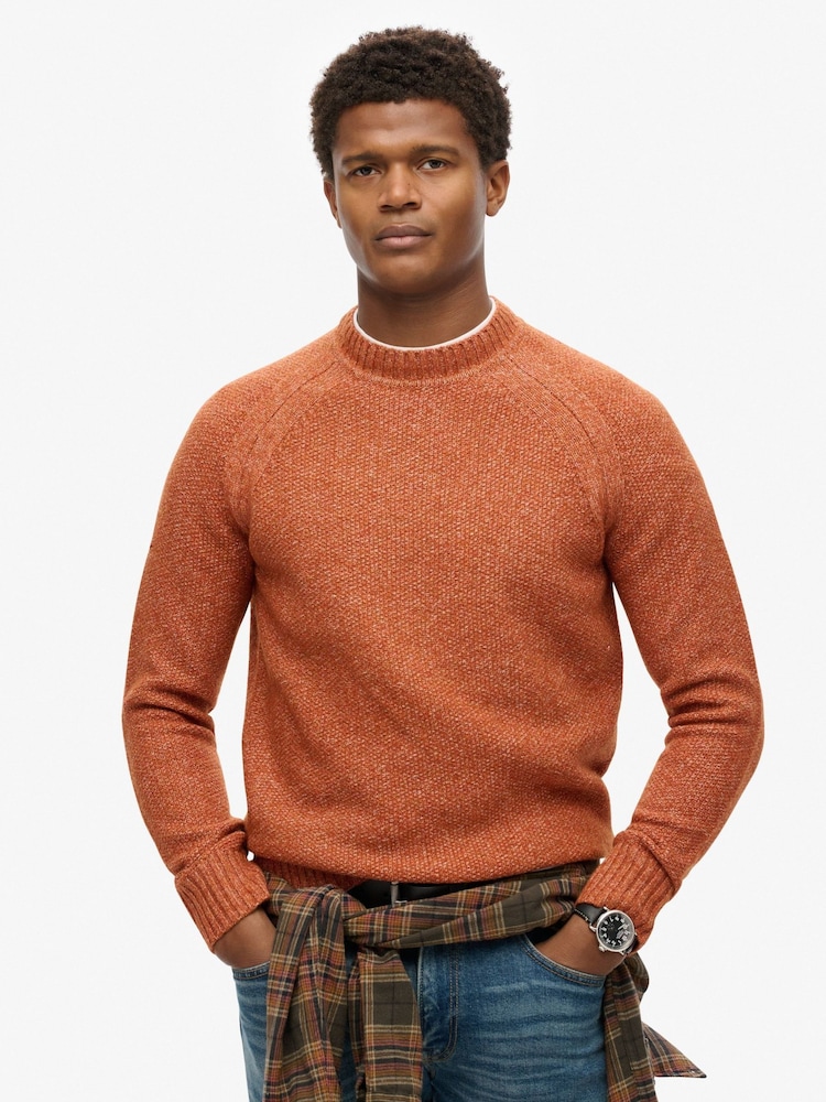 Superdry Sequoia Brown Chunky Raglan Jumper - Image 1 of 4