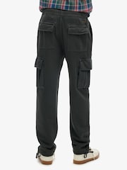 Superdry Washed Black Contrast Stitch 100% Cotton Cargo Joggers - Image 2 of 6