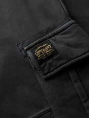 Superdry Washed Black Contrast Stitch 100% Cotton Cargo Joggers - Image 6 of 6