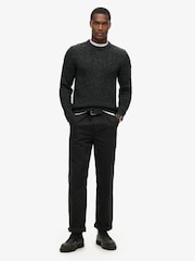 Superdry Charcoal Black Twist Jacob Cable Jumper - Image 2 of 5