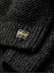 Superdry Charcoal Black Twist Jacob Cable Jumper - Image 5 of 5
