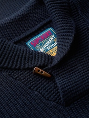 Superdry Navy Merchant Shawl Neck Jumper - Image 5 of 5