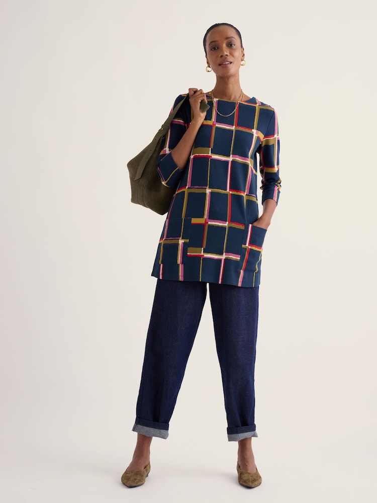 Seasalt Cornwall Blue Tall Waves Tunic - Image 1 of 5 Seasalt Cornwall Blue Tall Waves Tunic - Image 1 of 5