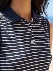 Roman Blue Stripe Collared Mini Dress - Image 4 of 4