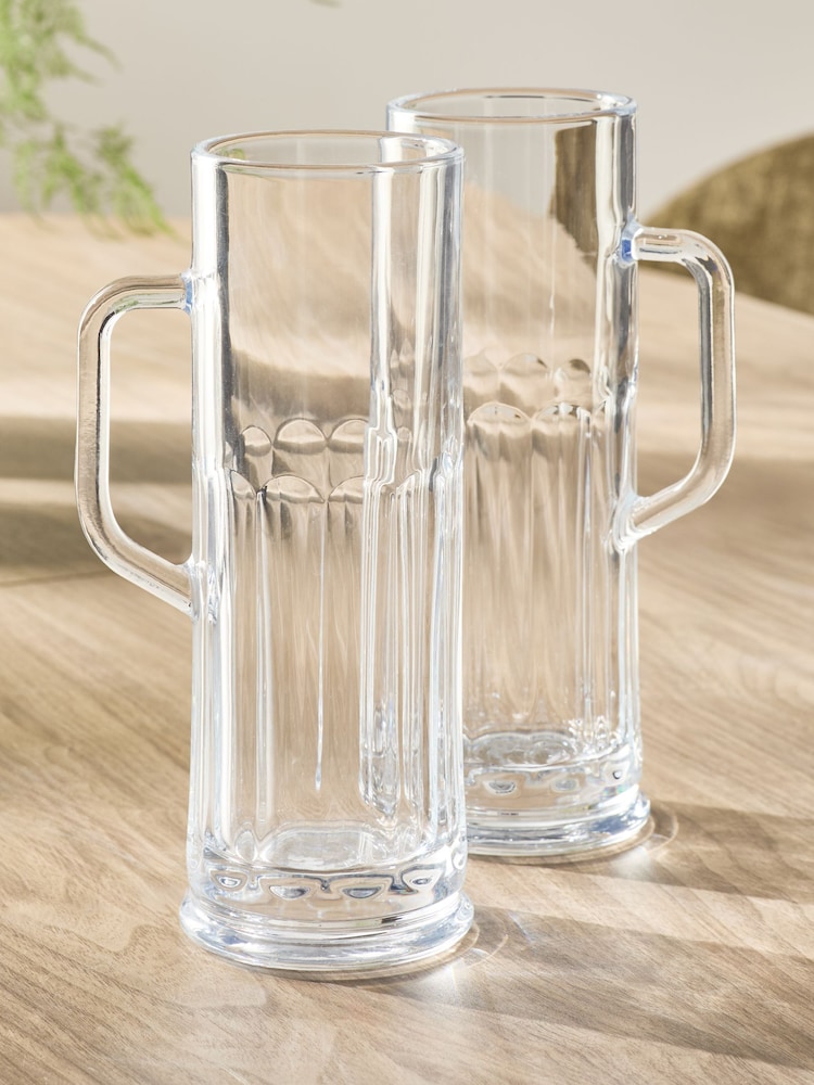 Set of 2 Clear Nova Tankard Beer Glasses - Image 2 of 4