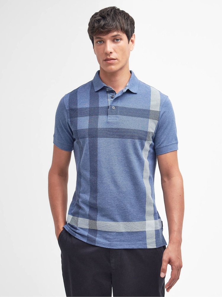 Barbour® Blue Blaine Check 100% Cotton Polo Shirt - Image 1 of 10