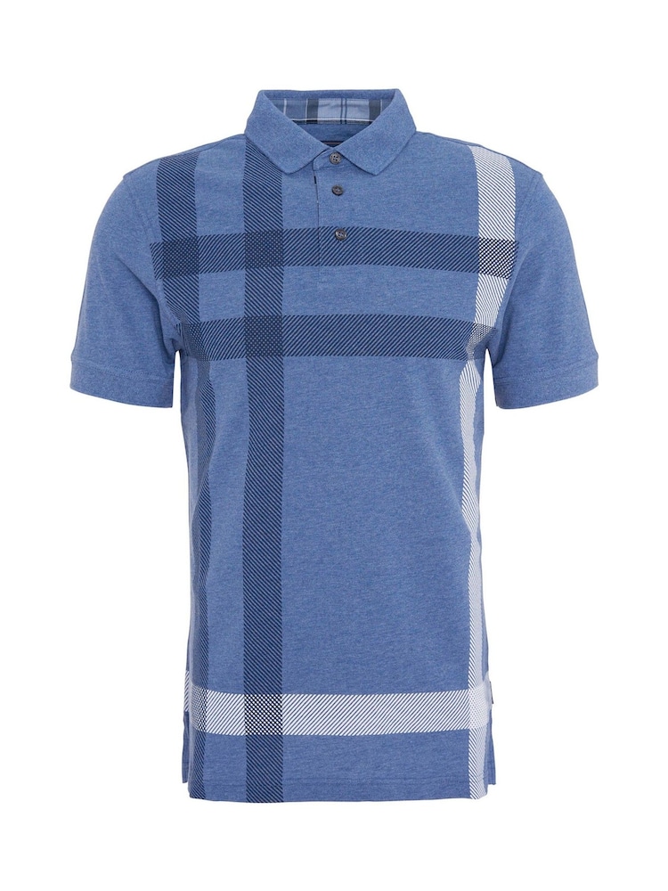 Blauw - Barbour® Blaine geruit poloshirt 100% katoen - Afbeelding 6 van 6