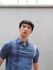Barbour® Blue Blaine Check 100% Cotton Polo Shirt - Image 8 of 10