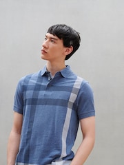 Barbour® Blue Blaine Check 100% Cotton Polo Shirt - Image 9 of 10