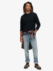 Superdry Eclipse Navy Jacob Cable Jumper - Image 2 of 5