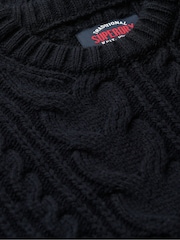 Superdry Eclipse Navy Jacob Cable Jumper - Image 5 of 5
