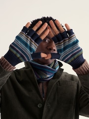 Seasalt Cornwall Blue Trenale Fingerless Gloves - Image 2 of 4