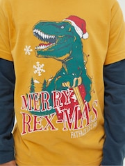 FatFace Blue Dinosaur T-Shirt - Image 4 of 5