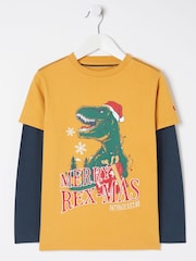 FatFace Blue Dinosaur T-Shirt - Image 5 of 5