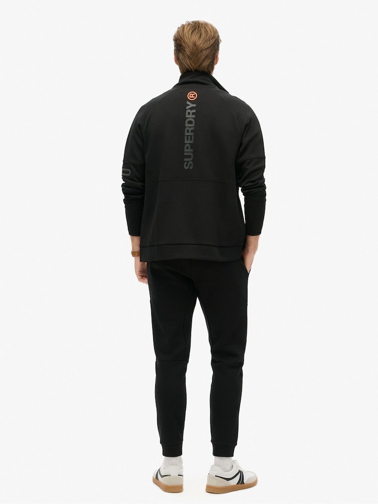 Superdry Black Tech Tapered Joggers - Image 3 of 5