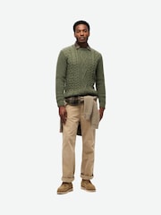 Superdry Moss Green Jacob Cable Jumper - Image 2 of 6