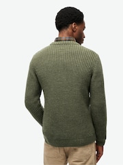 Superdry Moss Green Jacob Cable Jumper - Image 4 of 6