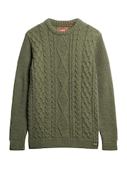 Superdry Moss Green Jacob Cable Jumper - Image 5 of 6
