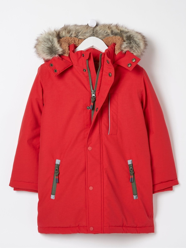 FatFace Red Waterproof Coat - Image 3 of 3