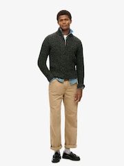 Superdry Black Jacob Cable Knit Quarter Zip Jumper - Image 2 of 5