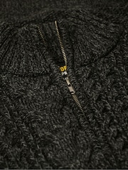 Superdry Black Jacob Cable Knit Quarter Zip Jumper - Image 5 of 5