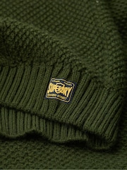 Superdry Duffle Bag Green Jacob Cable Knit Quarter Zip Jumper - Image 5 of 5