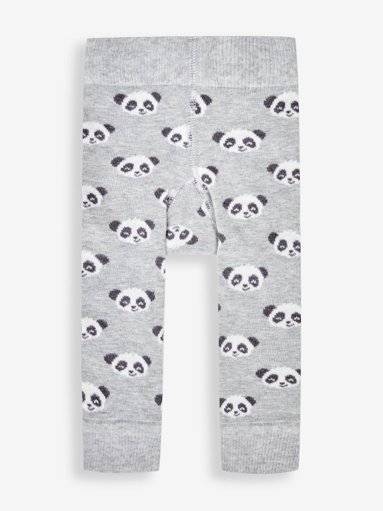 JoJo Maman Bébé Grey Panda Knitted Leggings - Image 1 of 2