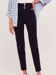 Apricot Blue Buttons Ponte Trousers - Image 1 of 4